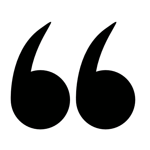 Quotation mark on transparent background